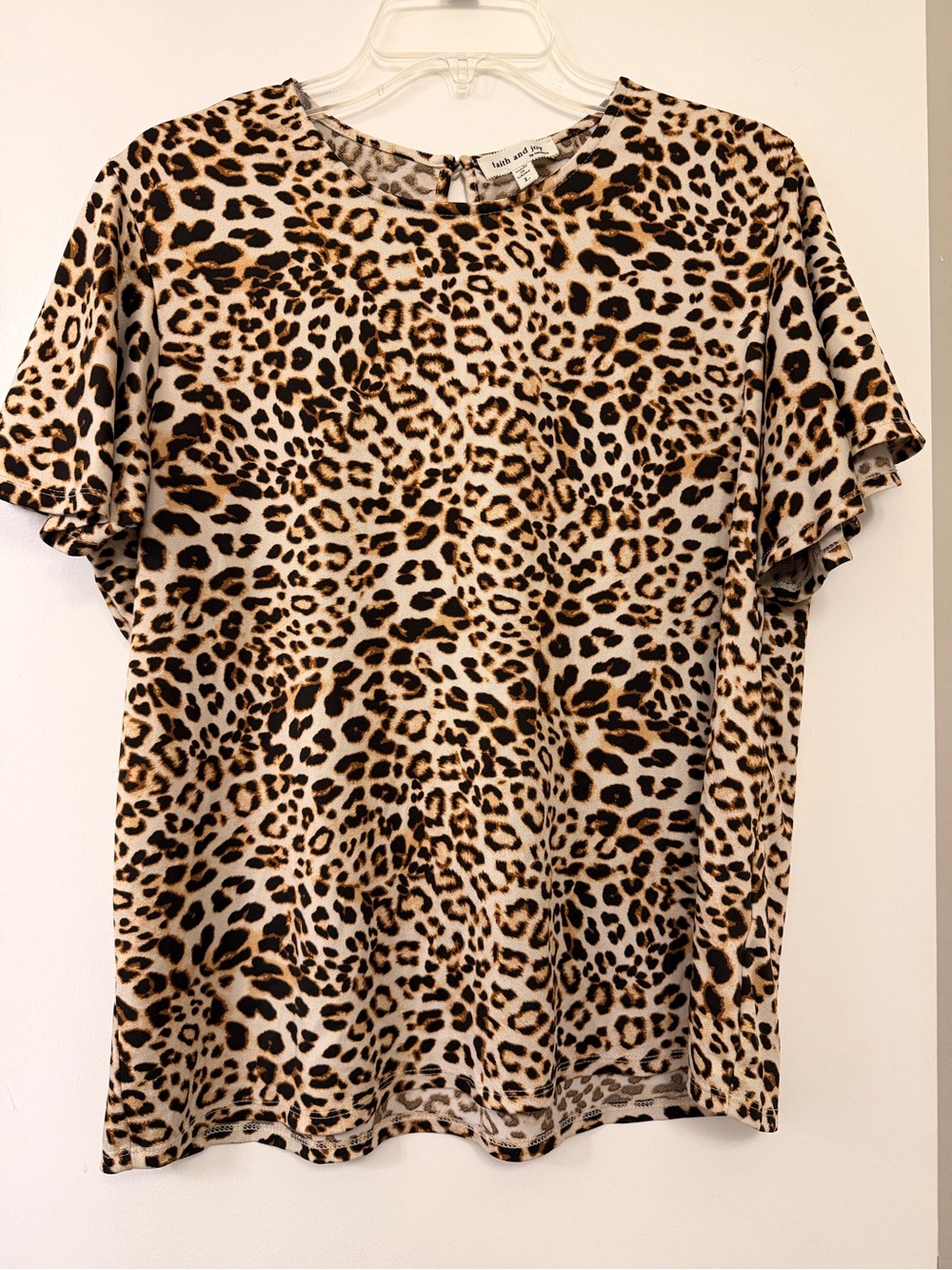 Faith and Joy Women’s Leopard Print Top in Brown and Black